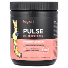 Legion Athletics, Pulse, Pre-Workout Drink, Blauwe Bessen Lemonade, 1.02 lbs (464 g)