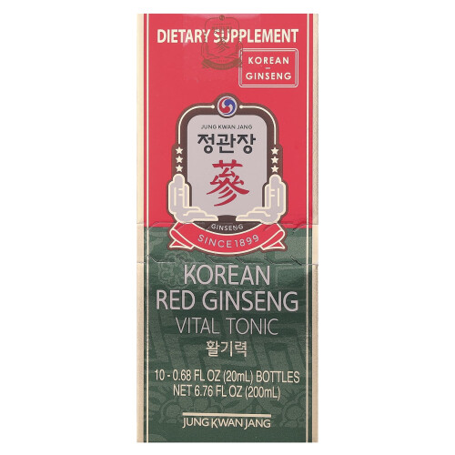 Κορινέα Κόκκινο Ginseng JungKwanJang, Βιταλικός Τόνικος, 10 Φιάλες, 0,68 fl oz (20 ml) Κάθε