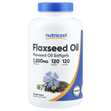 Óleo de Linhaça Nutricost, 1.200 mg, 120 Softgels