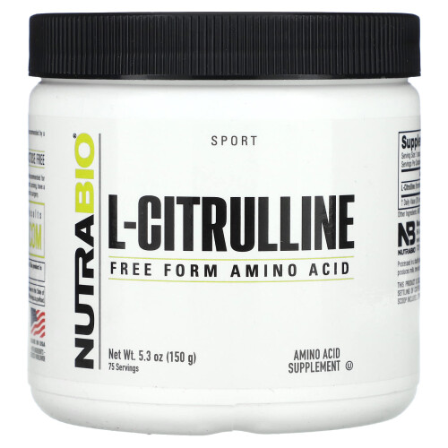 NutraBio, L-Citrulline, Free Form Αμινοξύ, 5,3 oz (150 g)