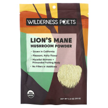 Wilderness Poets, Polvere di funghi di leone organico, 3,5 oz (99 g)