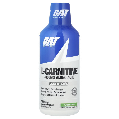 GAT, Αθλητισμός, L-Carnitine, Πράσινο Κολάρα, 3,000 mg, 16 oz (473 ml)