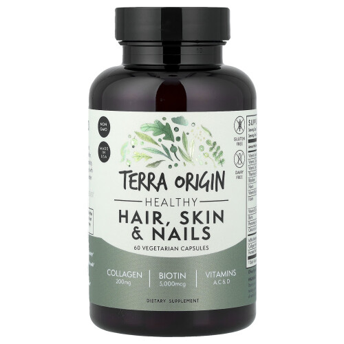 Terra Origin, Υγιής Μαλλιά, Δέρμα & Νύχια, 60 Βιολογικά Φύλλα