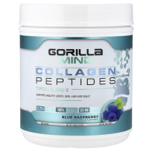 Gorilla Mind, Kollagen Peptider, Blå Rasberry, 0.959 lb (435 g)