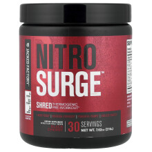 Jacked Factory, Nitro Surge, Shred Thermogene Voor-Werkout, Zwart Kers, 7,61 oz (216 g)