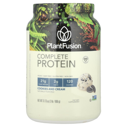 PlantFusion, Πλήρης Προτεΐνη, Cookies και Κρέμα, 2 lb (900 g)