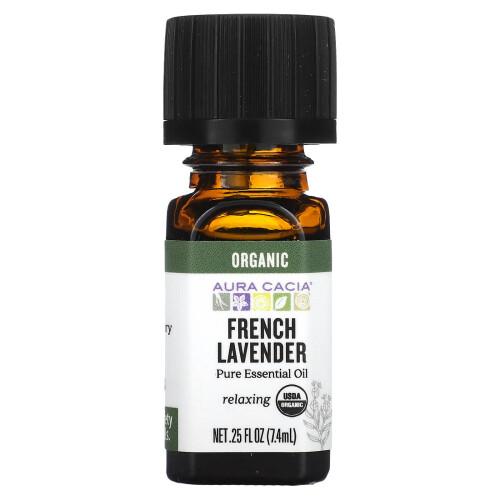 Aura Cacia, Πραγματική Ελαιώδους Οils, Οργανικό Γαλλικό Λεβάντε, 0.25 fl oz (7.4 ml)