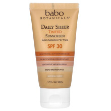 Babo Botanicals, Daily Sheer Tinted Solbriller, SPF 30, Naturlig Glød, Duftfri, 1,7 fl oz (50 ml)