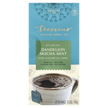Teeccino, Geroosterde Kruiden Thee, Dandelion Mocha Mint, Koffievrij, 25 Thee Zakjes, 5.3 oz (150 g)