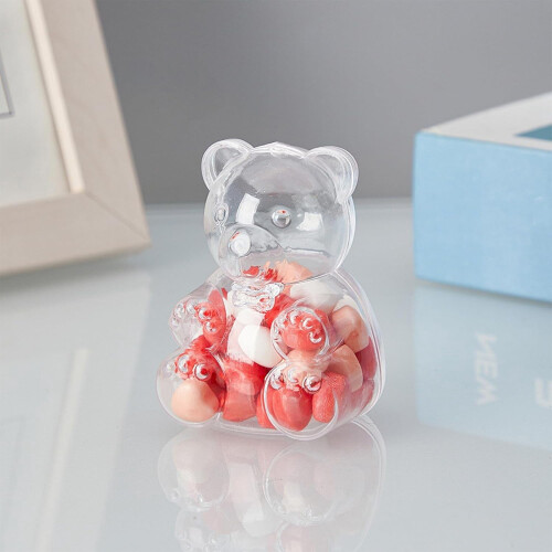Bear-Shaped Clear Plastic Treat Jars (12 pcs) 1