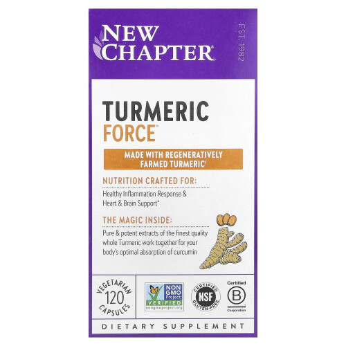 New Chapter, Turmeric Force, 120 Vegetarian Capsules