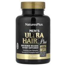 NaturesPlus, Mężczyźni Ultra Włosy Plus, Z MSM i wybranymi ekstraktami roślinnymi, 60 tabletek