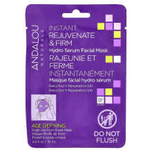 Andalou Naturals, Instant Rejuvenate & Firm, Hydro Serum Beauty Faciaal Masker, 1 Fiber Sheet, 0,6 fl oz (18 ml)