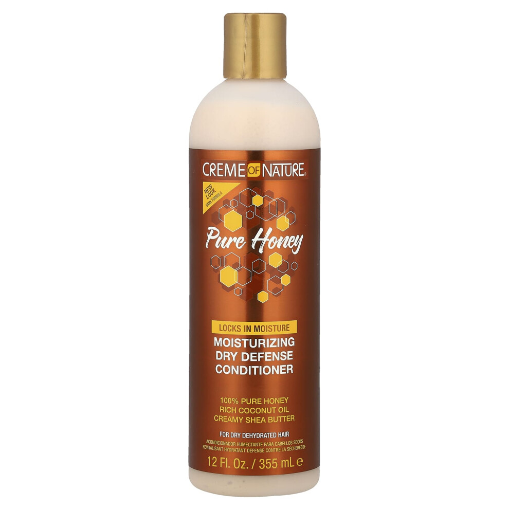 Creme Of Nature Pure Honey Dry Defense Conditioner 12 Oz / 355 Ml - For Dry, Frizzy & Natural Curls