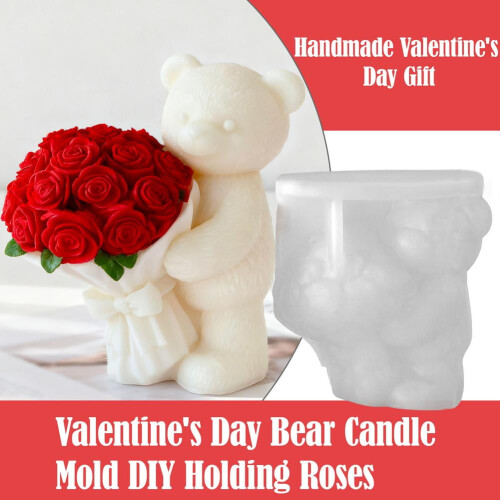 3D Rose Bamse Silikone Lysform til DIY Aromaterapi 2
