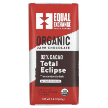 Equal Exchange, Organic Donkere Chocolade, Total Eclipse, 92% Cacao, 2,8 oz (80 g)