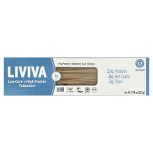 LIVIVA, Fettuccine de Bajo Carbos + Alto Proteínas, 7.94 oz (225 g)