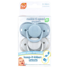 RaZbaby, Biberon Keep-It-Kleen, 0-36m, Blu & Grigio, 2 Biberon