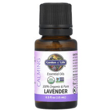 Garden of Life, 100% Biologisch & Zuiver, Essentiële Olien, Calmend, Lavendel, 0,5 fl oz (15 ml)