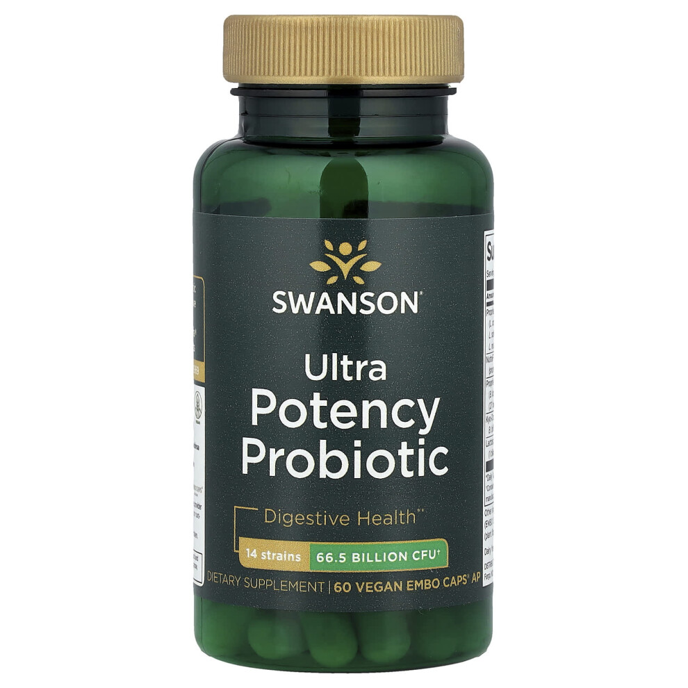 Swanson , Ultra Potency Probiotic, 66.5 Billion Cfu, 60 Veggie Embo Caps