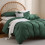 Hunter Green Duvet Cover Set Queen 3-Piece Microfiber 5