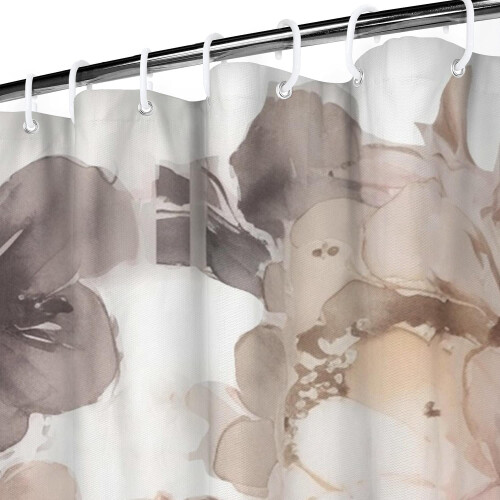 Cortina de chuveiro floral botânica de 183 x 183 cm (72 x 72 polegadas) em poliéster 1