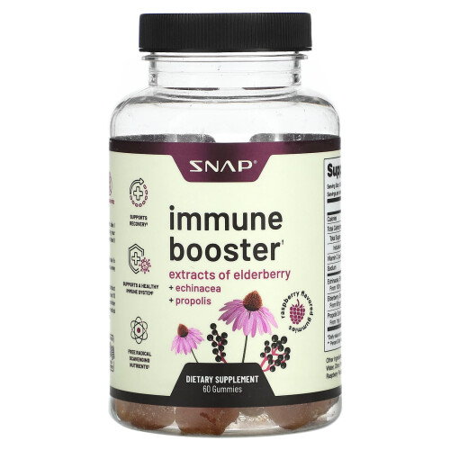 Snap Supplements, Immune Booster Gummies, Framboos, 60 Gummies