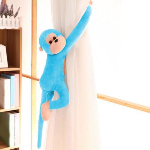 Macaco de pelúcia azul de braços longos com som (1 peça) 1