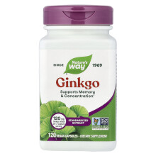 Nature's Way, Ginkgo, Standardizált Extraktus, 120 Vegan Tabletták
