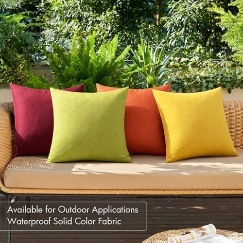 Lot de 4 housses de coussin imperméables en polyester 45 x 45 cm 1