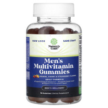 Nature's Craft, Multivitamin Gummies dla Mężczyzn, Pomarańcza, Czereśnia & Truskawka, 90 Gummies