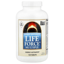 Source Naturals, Life Force Multiple, Zonder IJzer, 120 Tablets