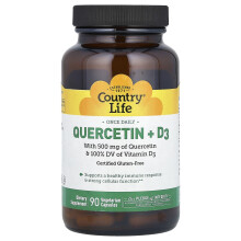 Country Life, Quercetin + D3, 90 Vegetarische Capsules