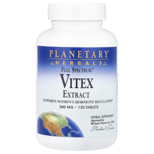 Planetary Herbals, Full Spectrum Vitex Extract, 500 mg, 120 Tablets