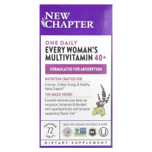 New Chapter, Codzienny Multivitamin dla Kobiety 40+, 72 Wegetariańskie Tabletki