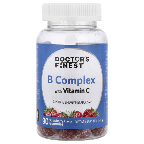 Doctor's Finest, B Complex met Vitamine C, Aardbeien, 90 Gummies