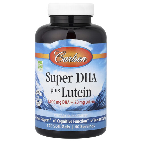 Carlson, Super DHA Plus Lutein, 120 Bløde Gel