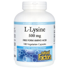 Natural Factors, L-Lysin, 500 mg, 180 vegetarische Kapseln (250 mg)