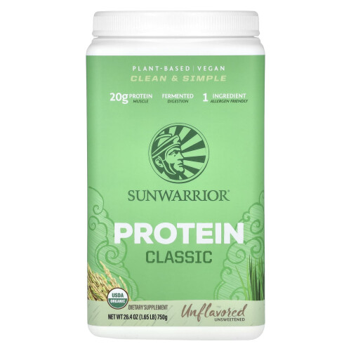 Sunwarrior, Classic Protein, Unflavored , 1,65 lb (750 g)