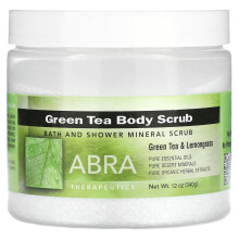 Abra Therapeutics, Groene thee lichaamsscrub, Groene thee & Lemongrass, 12 oz (340 g)