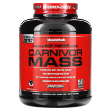 MuscleMeds, Carnivor Mass, Gainer de Proteine Anabolică de Carne de Bivol, Cookies & Cream, 5,8 lbs (2,632 g)