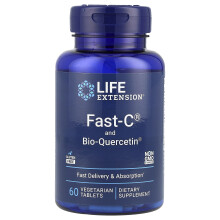Life Extension, Nopea C ja Bio-Quercetin Phytosome, 60 Kasviksettabletteja