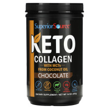 Superior Source, Keto Kollagen powder med MCTs, Chocolate, 14 oz (397 g)