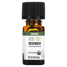 Aura Cacia, Czysty olej eteryczny, Organic Rosemary, 0,25 fl oz (7,4 ml)