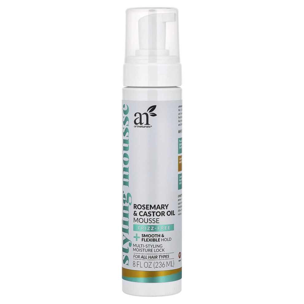 Artnaturals , Rosemary & Castor Oil Styling Mousse, For All Hair Types, 8 Fl Oz (236 Ml)
