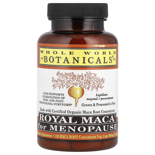 Whole World Botanicals, Βασιλικό Μακά για Μεναπαούση, 120 Φυτικά Φιαλίδια