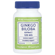 The Vitamin Shoppe, Ginkgo Biloba-Extrakti, 120 mg, 60 Kasvispilleri