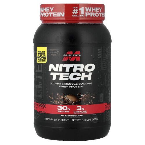 Muscletech MuscleTech, Nitro Tech Whey Protein, Chocolate de Leite, 2.20 lbs (998 g)