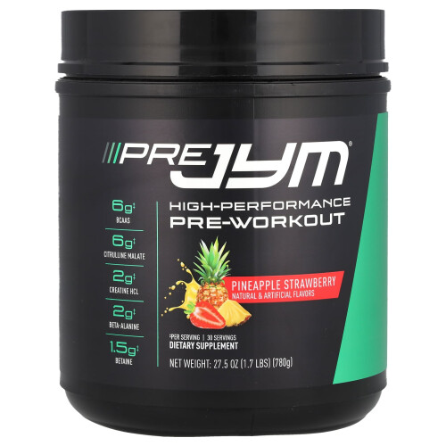 JYM Supplement Science, Pre JYM, Pre-Entrenamento de Alta Performance, Morango Abacate, 1.7 lbs (780 g)