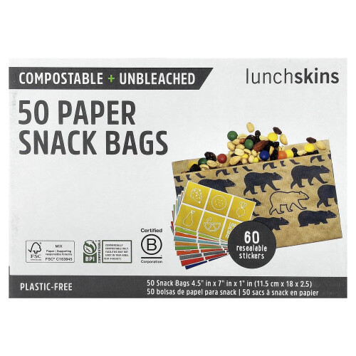 Lunchskins, Papir Snackposer, Bær, 50 Poser